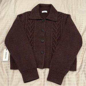 ARITZIA BABATON Emporia Cardigan in Rich Mocha Brown NEW WITH TAGS NEVER WORN